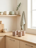 Iris Taupe - Set of 4 Cups - Reactive Stoneware - Taupe