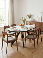 Inski - Mesa de comedor ovalada extensible - 6 plazas - Blanco