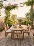 Gardena - Table Ovale Double Extension En Teck - Naturel