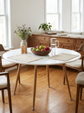Scandi - Table À Manger Ronde Style Scandinave - Blanc