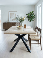Alina - Metal Cross Legs Dining Table - 4 People - Natural