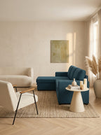 Cozy - Canapé D'Angle Réversible Et Convertible En Tissu - Bleu