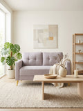 Glimar - 2-Seater Fixed Microfiber Sofa - Light Gray