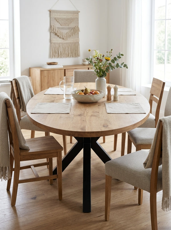 Maelia - Table À Manger Ovale En Bois Exotique - Naturel
