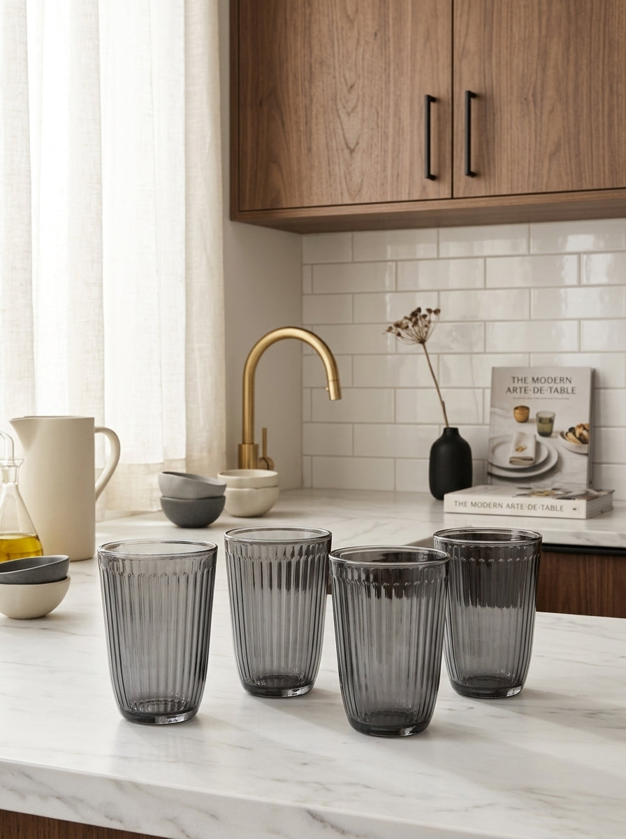 Lot De 4 Gobelets Hauts - Gris Foncé