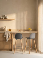 Albert Kuip 65 Cm - Set of 2 Bar & Counter Stools - Polypropylene Plastic - Dark Gray