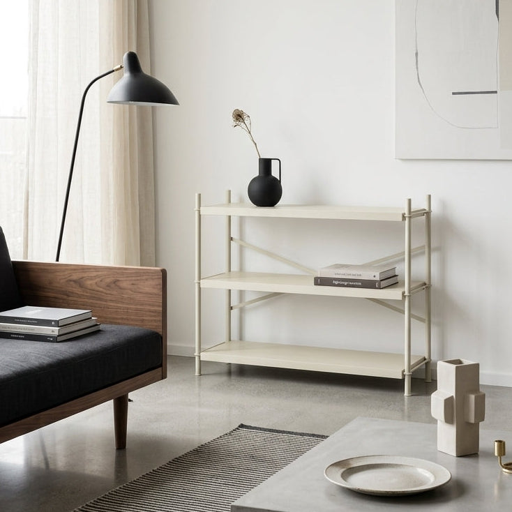 Iron Shelf Low - Shelf - Rubberwood - Beige