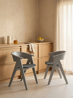 Ndsm - Fauteuil De Salle À Manger - Frêne massif - Gris