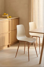 Leon - Set of 2 Dining Room Chairs - Steel - Beige