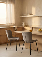 Junzo Rib - Set of 2 Dining Room Chairs - Fabric - Gray