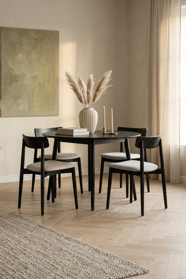 Fabio 120' - Mesa de Comedor - Madera - Negro