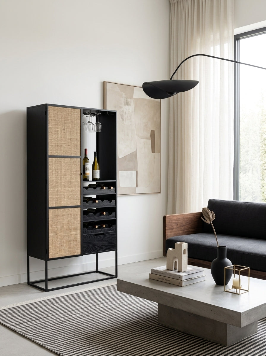 Guuji Haut - Meuble À Vin - MDF - Noir