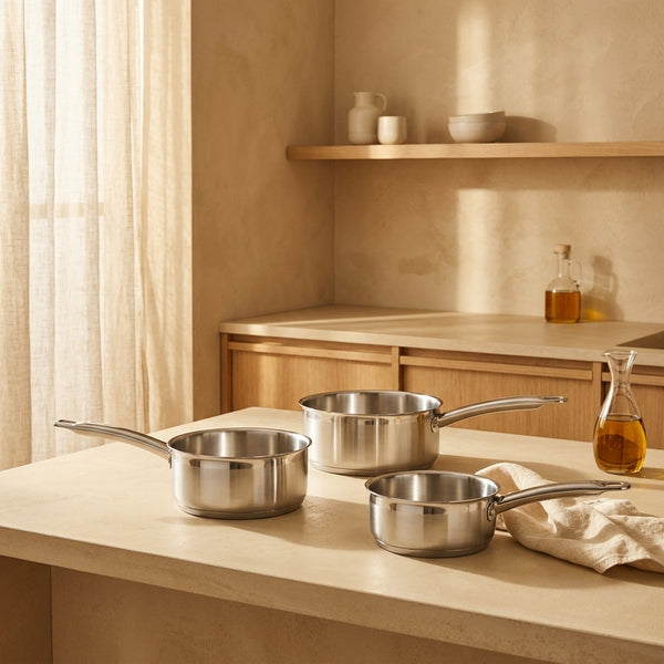 Set 3 Casseroles 14/18/20cm - Acier Inoxydable - Inox
