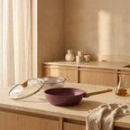 Sauteuse 28cm Avec Couvercle + Panier - Aluminium Forgé - Revêtement Céramique - Prune