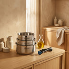 Set 3 Casseroles 16/18/20cm - Acier Inoxydable - Inox