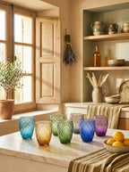 Diamond - Set of 6 Glasses - Assorted Colours