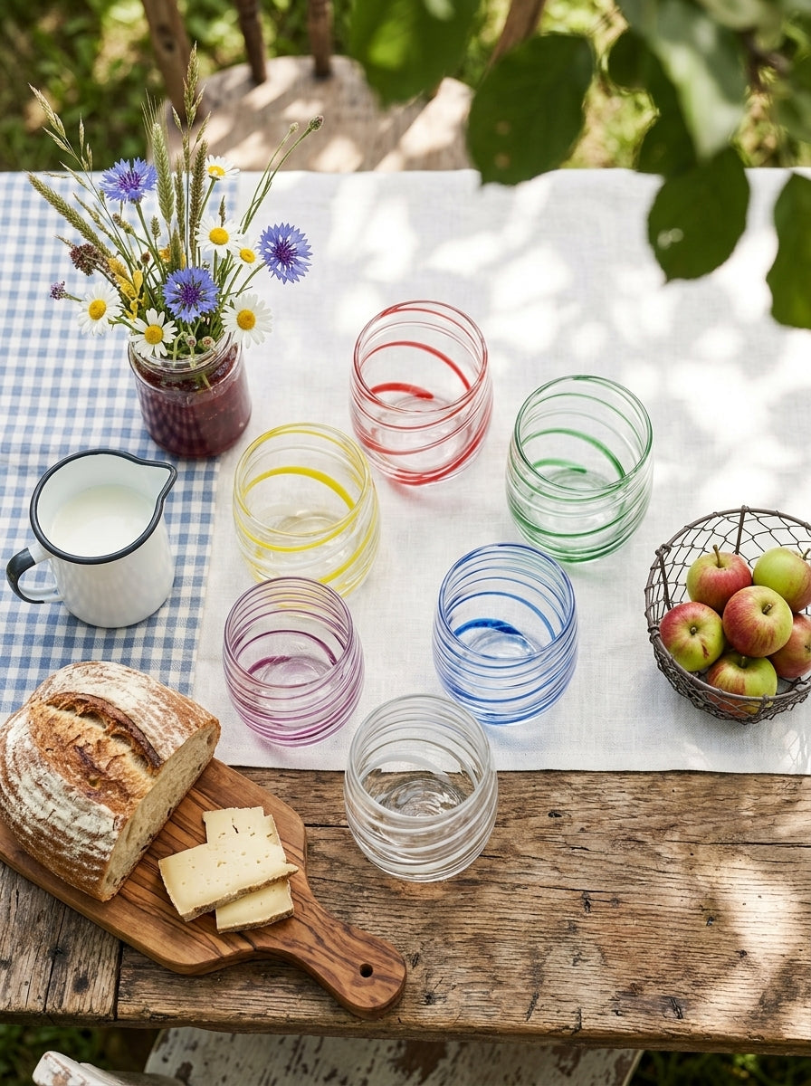 Twister - Lot De 6 Verres À Eau - H9 Cm - Coloris Assortis