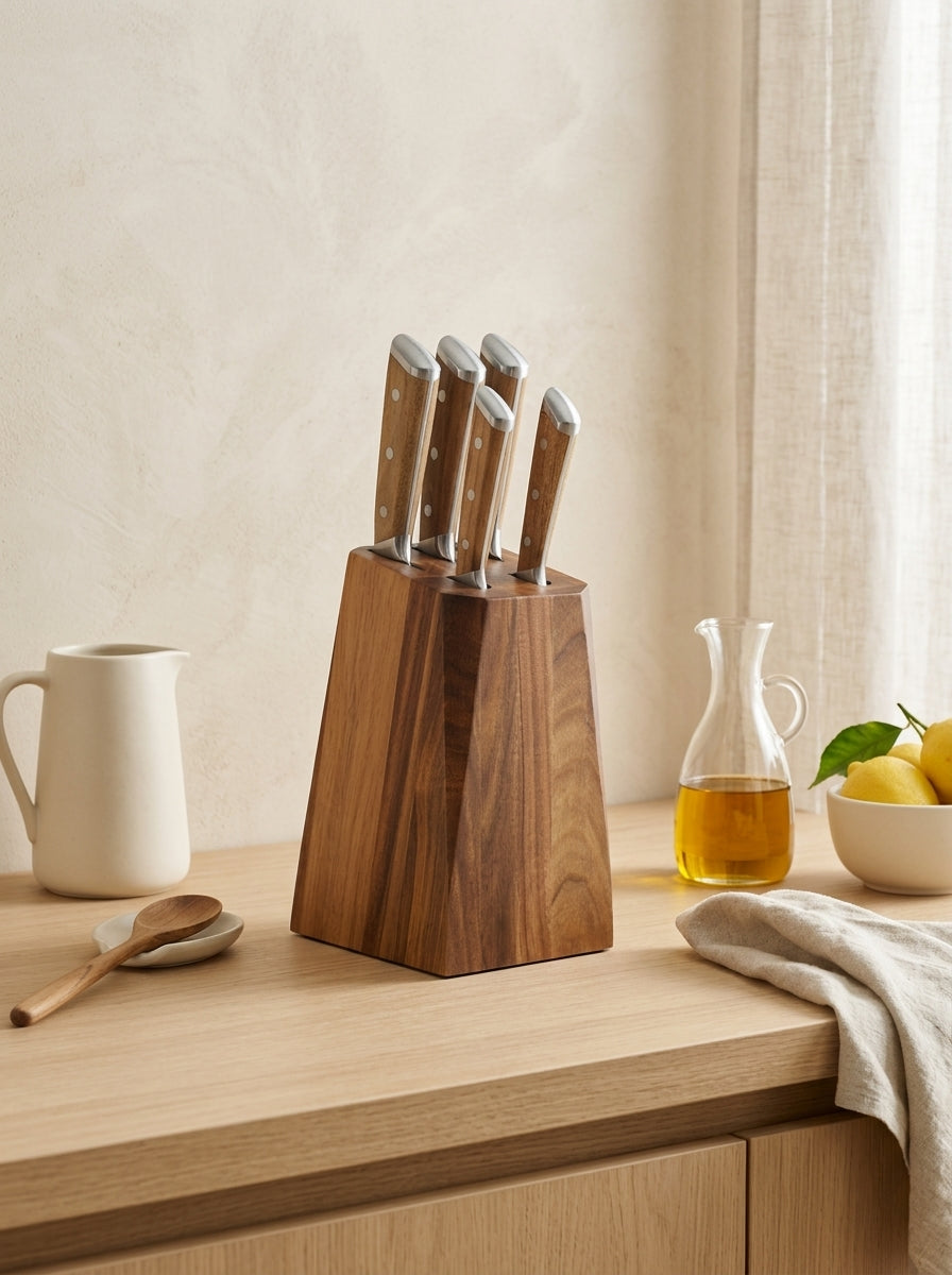 Neva - Bloc De 5 Couteaux - Bois