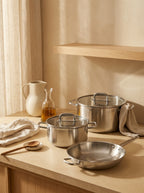 Serenis - Set De 5 Pièces En Inox - 24/28/32cm - Argenté