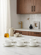 Taidu Ii - Service De 6 Tasses Et Sous-Tasses À Café En Bone China - 23Cl - Blanc