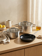 Aura - Set De 5 Pièces En Inox/Alu - Argenté/Noir