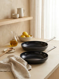 Opera - Set De 2 Poeles - 24/28cm - Aluminium Avec Revêtement Céramique - Full Induction - Noir