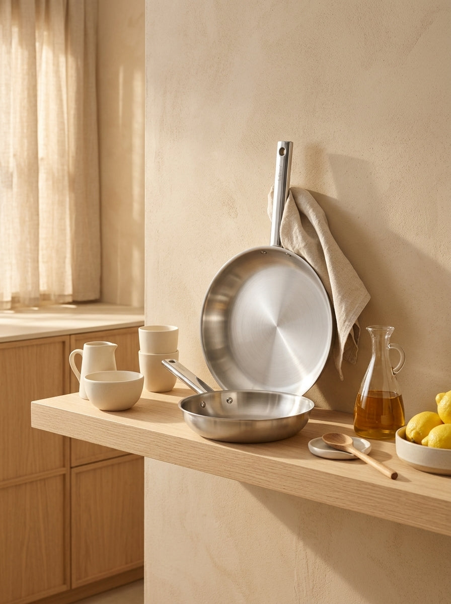 Horizon - Set De 2 Poeles Inox - 20/28cm - Argenté
