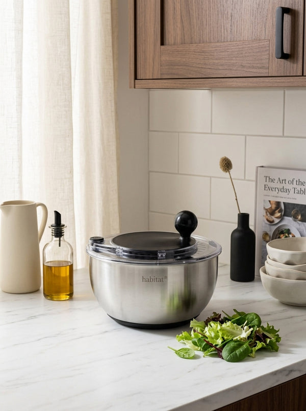 Salsa - 2-in-1 Salad Spinner - Ø24.5 cm - Black/Silver