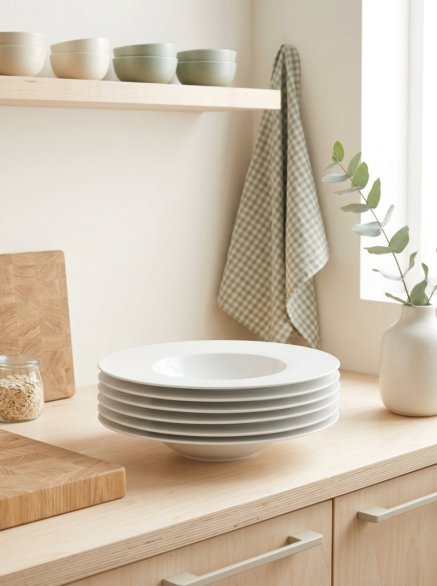 Solène - Lot De 6 Assiettes Creuses - Ø23Cm - Blanc