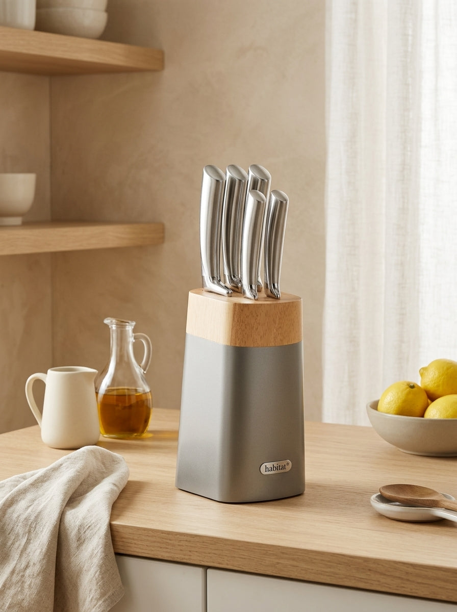 Élixir - Bloc De 5 Couteaux En Inox - Argenté