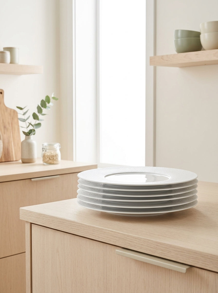 Solène - Lot De 6 Assiettes À Dessert - Ø23,5Cm - Blanc