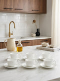 Taidu Ii - Service De 6 Tasses Et Sous-Tasses À Espresso En Bone China - 9,5Cl - Blanc