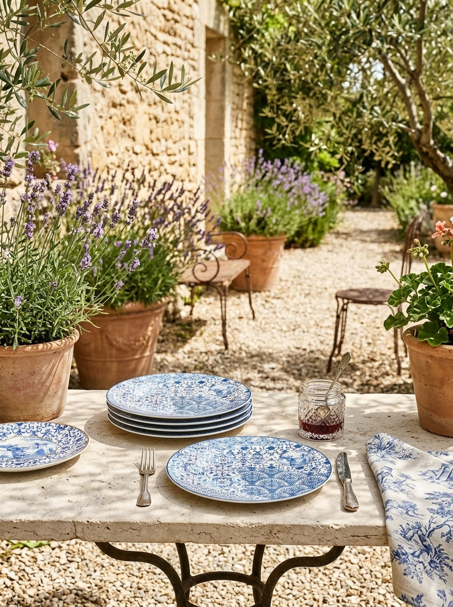 Indigo - Set De 6 Assiettes À Dessert - Porcelaine - Multicolore