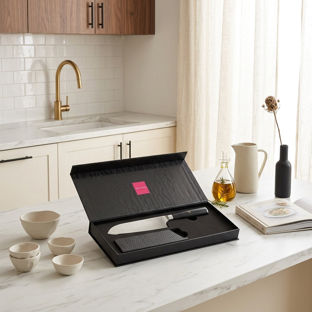 Damas - Fauchon - Couteau Santoku Avec Étui De Protection - Noir