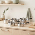 Gam'Hotel - 5 Casseroles Inox Induction - 12/14/16/18/20 Cm - Argenté