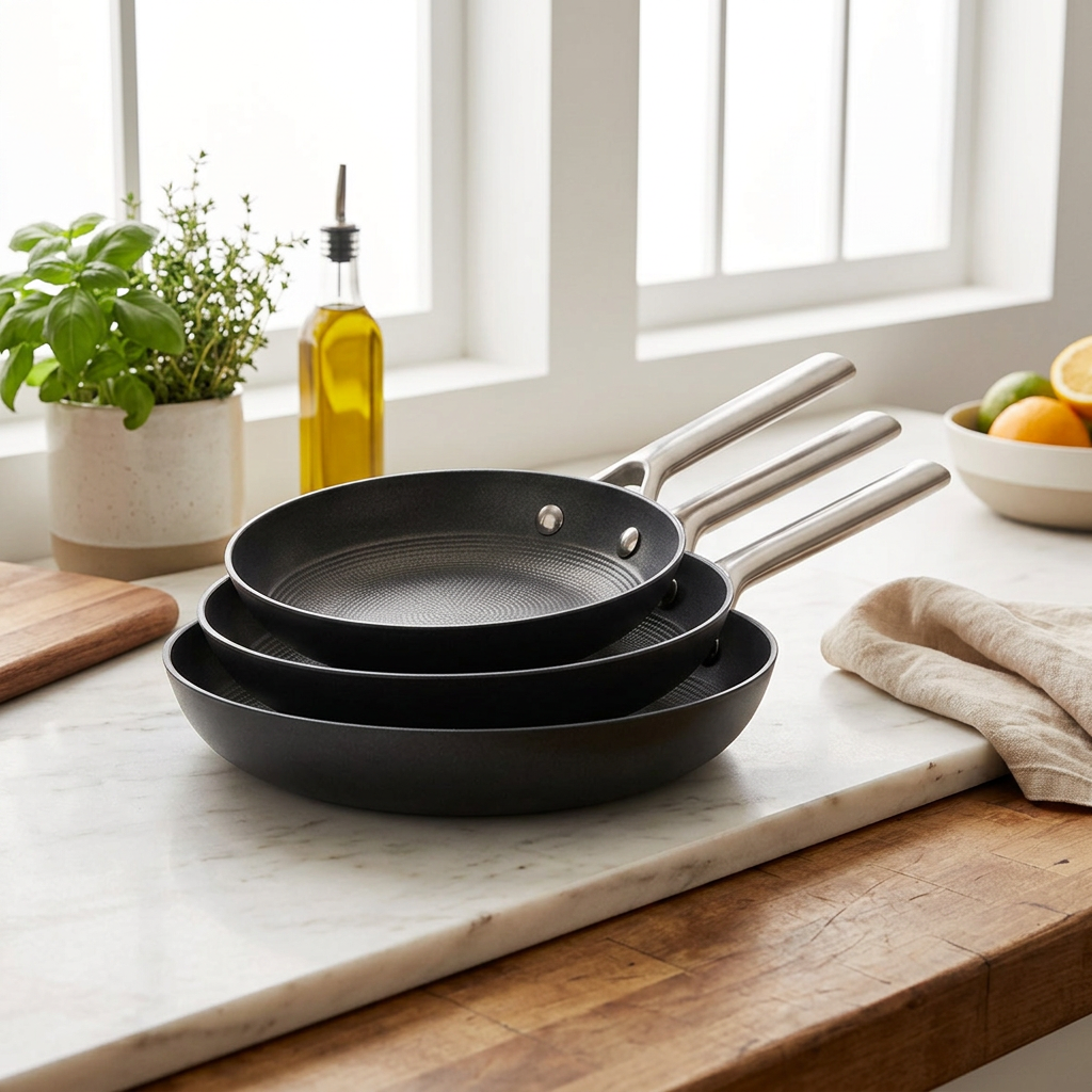 Sauter - Set De Poêles Acier Inoxydable - Fonte - Noir