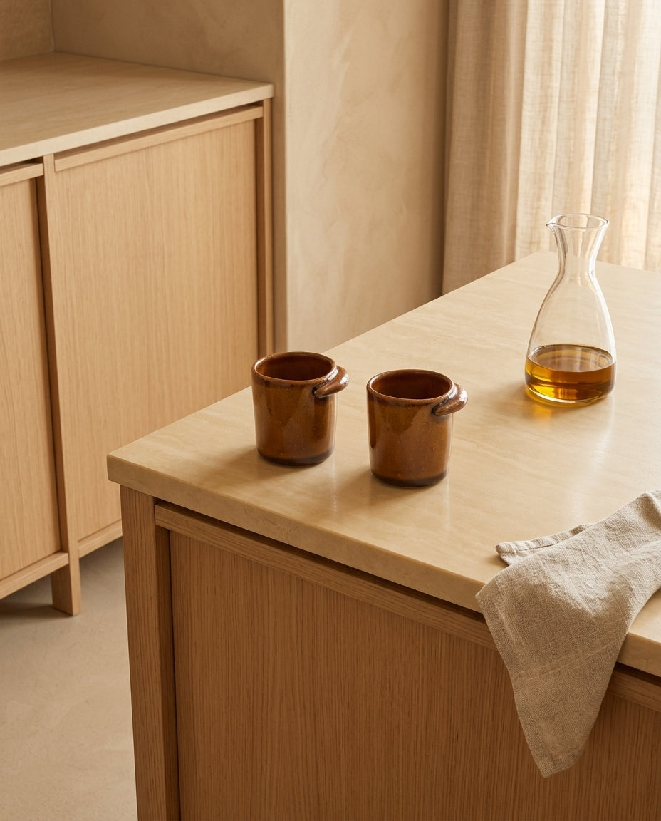 Out Of Lines - Lot De 2 Tasses À Ristretto Sans Anse - Grès - Ocre