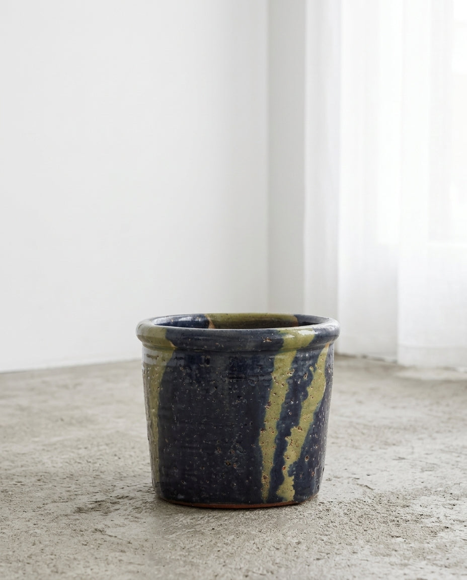Glazed Shades - Pot De Fleurs - S - Terre Cuite - Bleu Gris