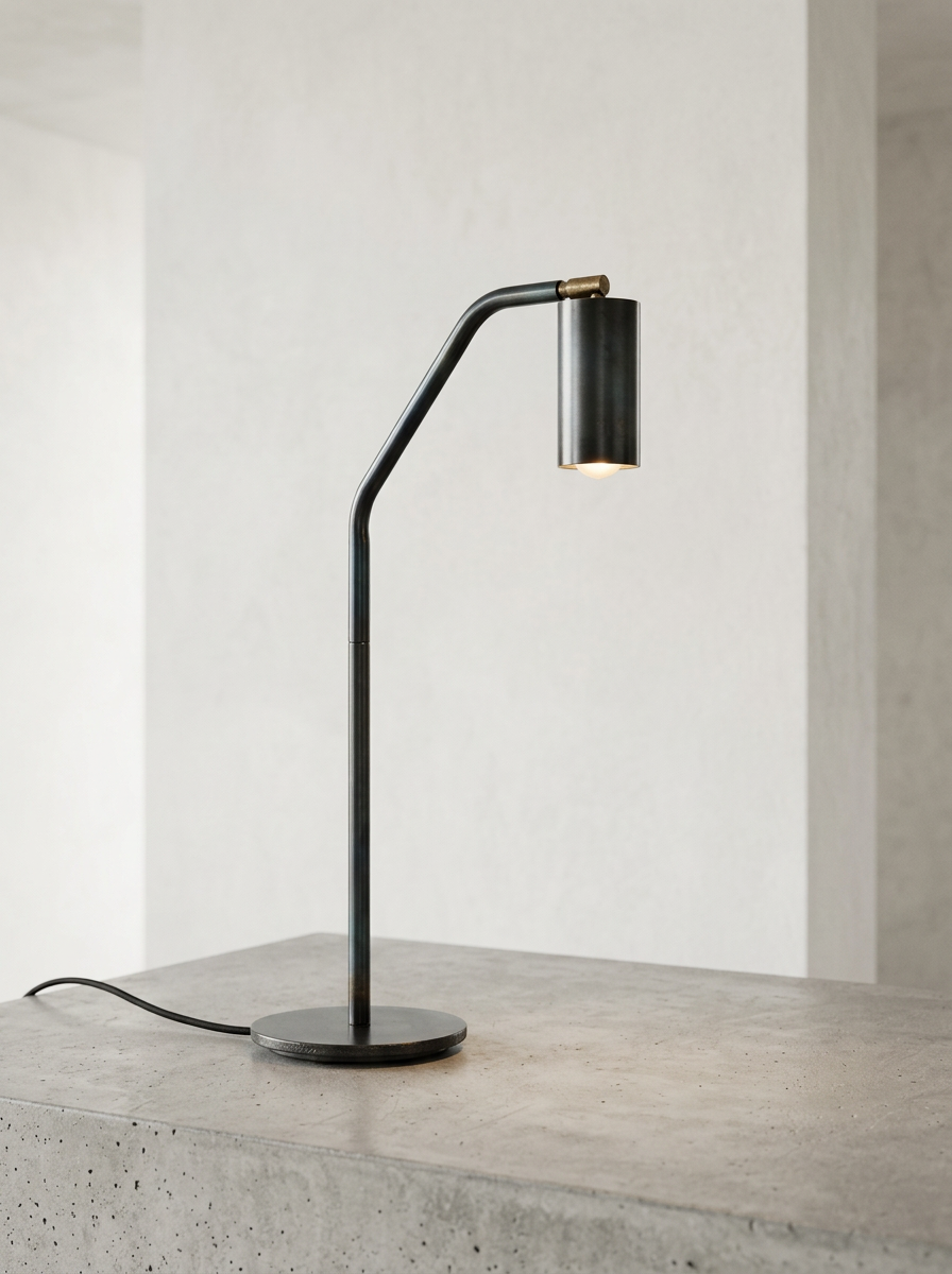 Sofisticato - Bordlampe Nr. 25 - Blånet Stål - Sort