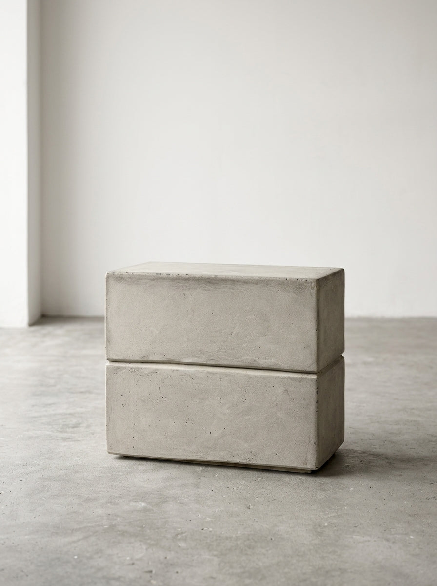 Pawn - Rectangular Stool - Concrete - Grey