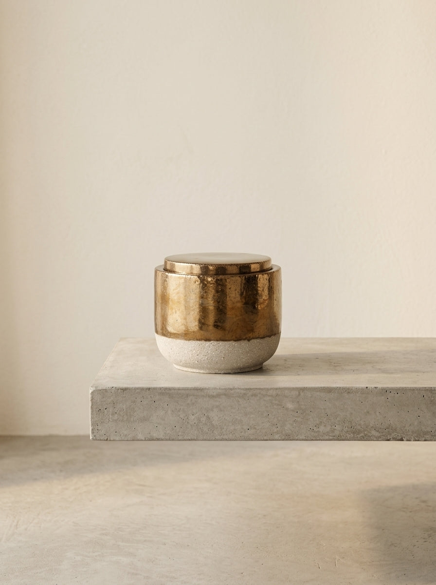 Candles Charred Santal - Doftljus - L - Sojavax och paraffin - Guld
