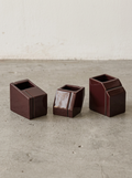 Accessories Silos - Zestaw 3 mini wazonów - Porcelana - Bordowy