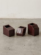 Accessories Silos - Zestaw 3 mini wazonów - Porcelana - Bordowy