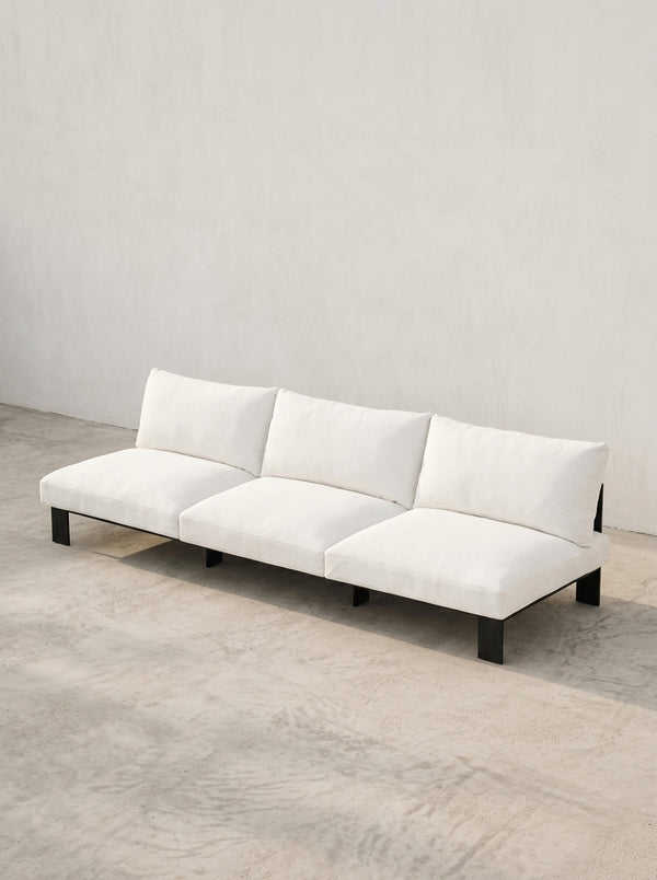 Bea Mombaers - 3-Seater Bench + Outdoor Cushion - Aluminium & Upholstery Fabric - Alba White