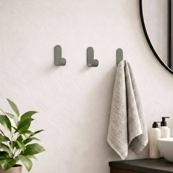 Les Malins - Lot De 3 Patères Murales - Acier - Gris Olive