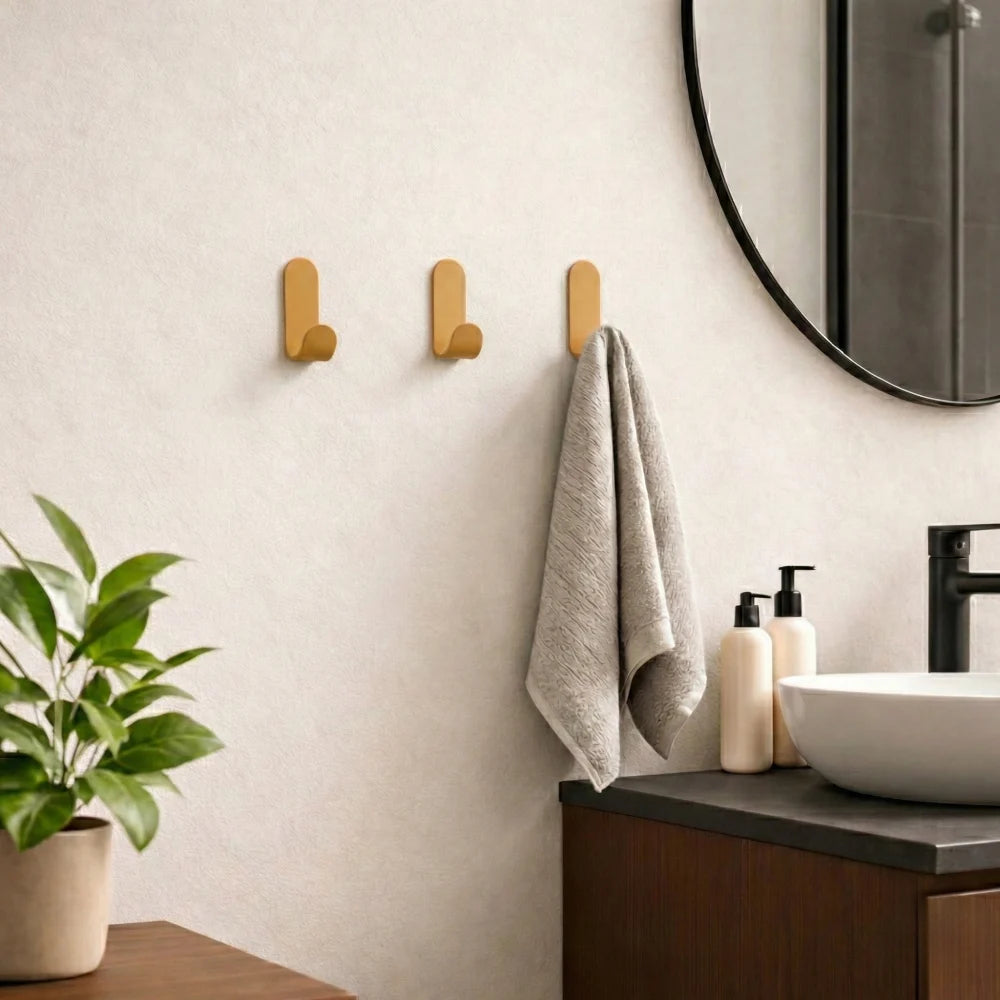 Les Malins - Set of 3 Wall Hooks - Steel - Matt Ochre Yellow