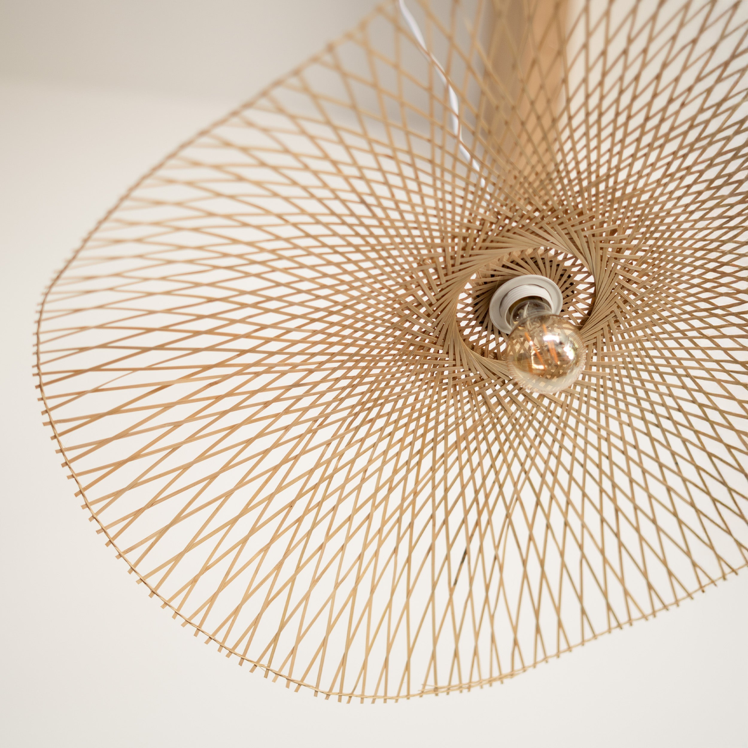 Jipi - Bamboo Pendant Lamp With White Wire