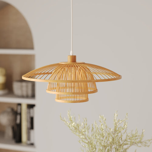 Mirabel - Suspension En Bambou Naturel Et Métal