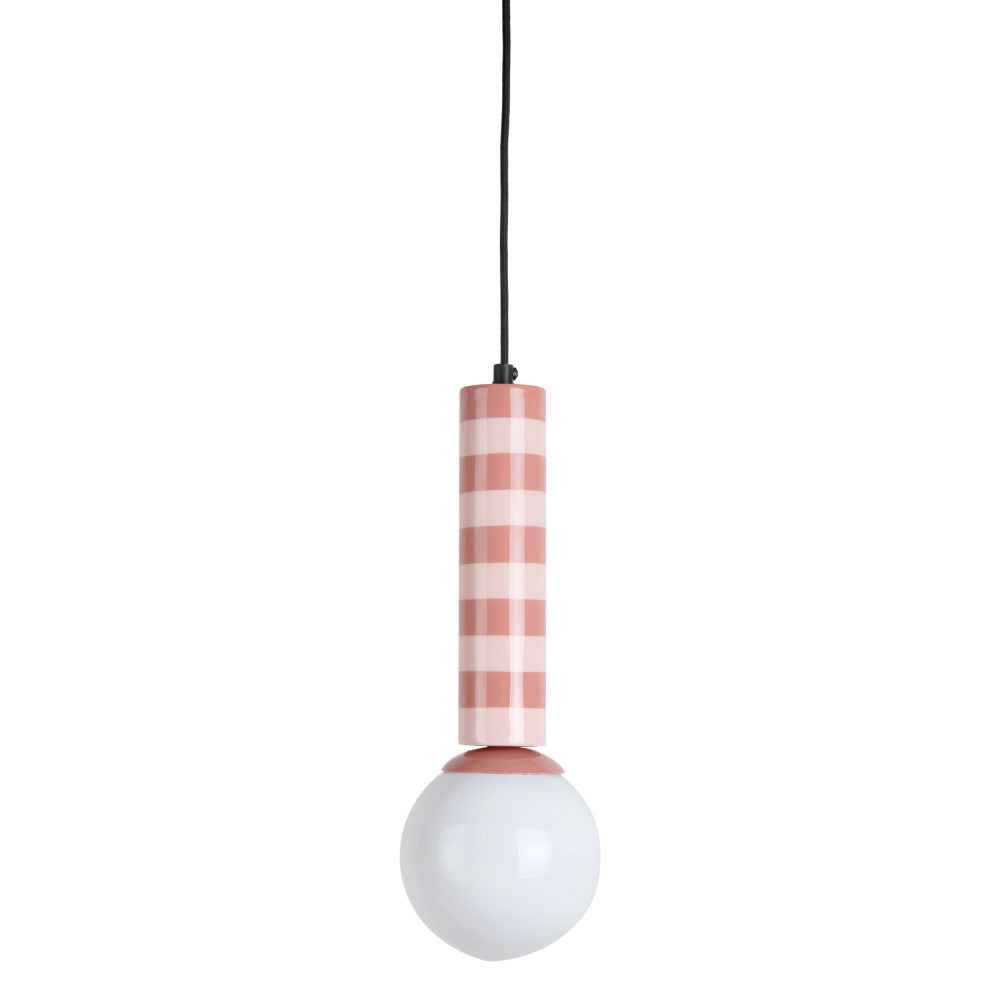 Rayado - Lámpara colgante con motivo geométrico - Rosa