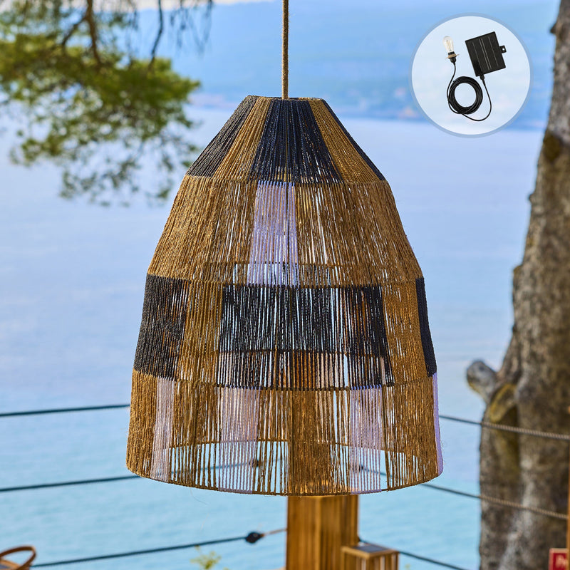 Zahara - Lámpara colgante solar - Cuerda - Beige